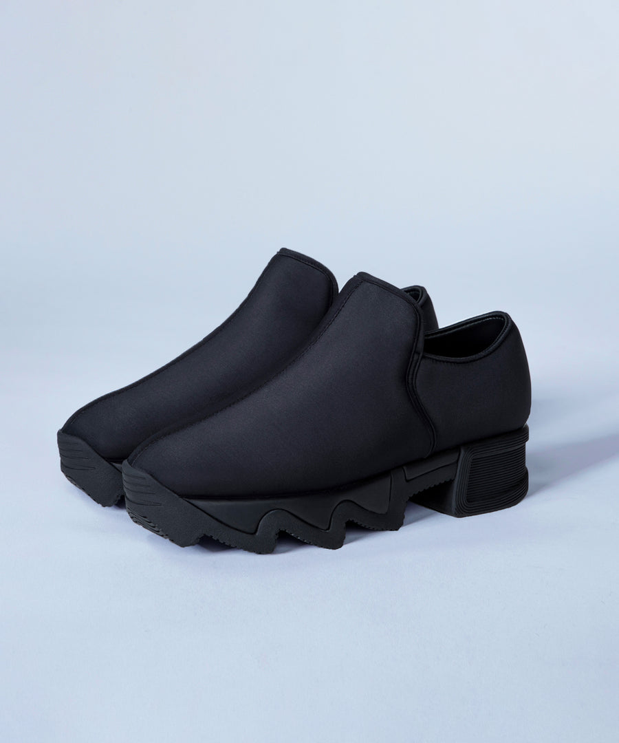 WES Black Neoprene Low Top Sneaker