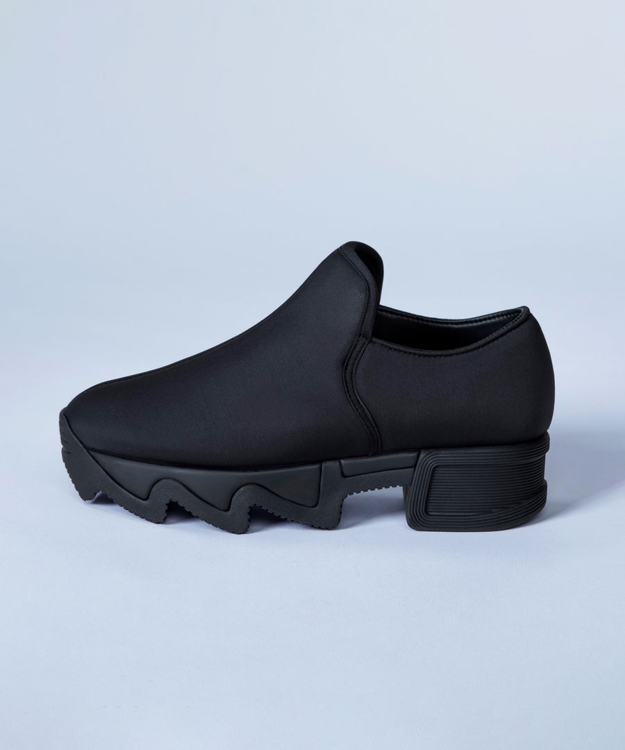 WES Black Neoprene Low Top Sneaker