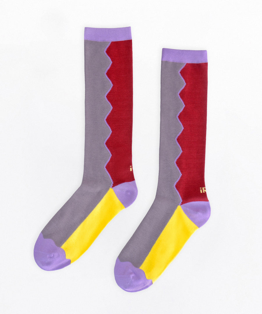 DANCING QUEEN Burgundy Multi Knee Sock