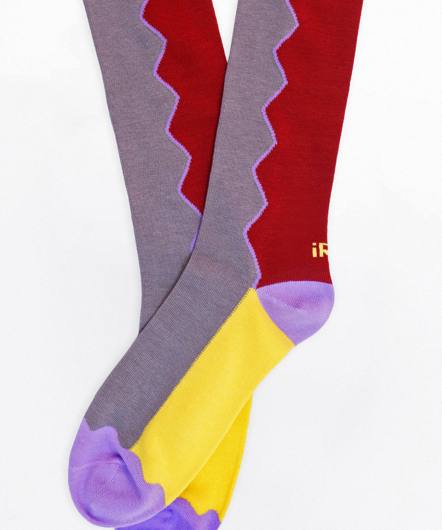 DANCING QUEEN Burgundy Multi Knee Sock