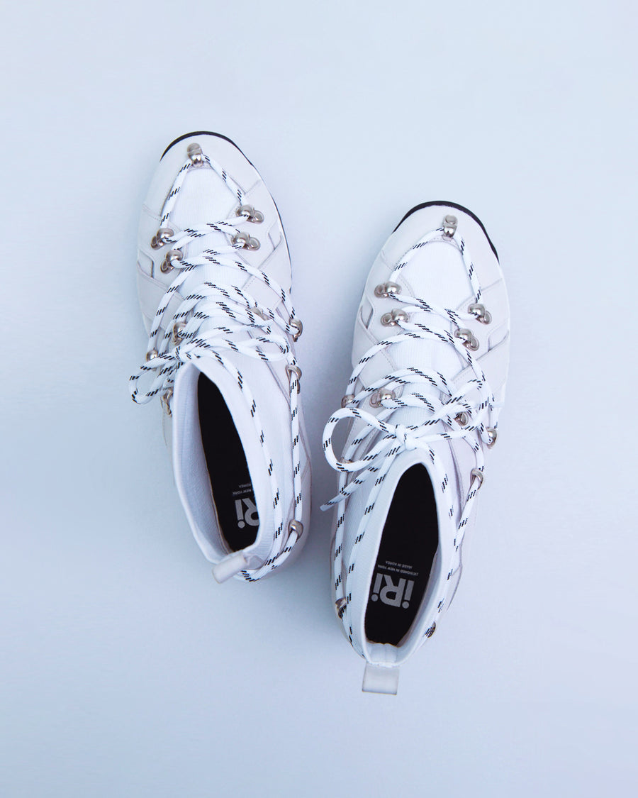 iRi White ROY Eyelet Lace up Sneaker